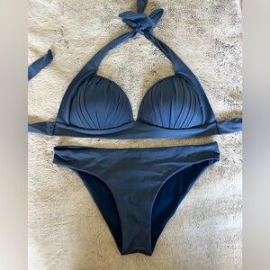 NWOT Blue Bikini Top+Bottom from Greece